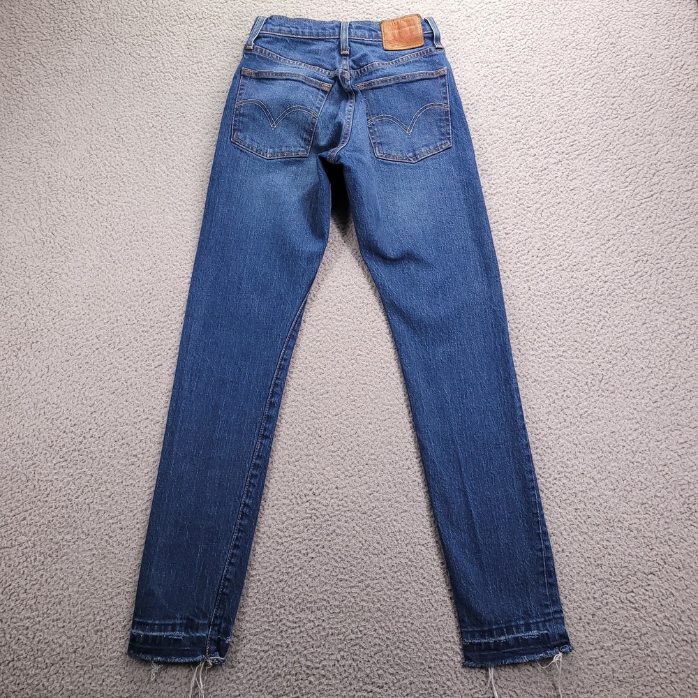 LEVIS 501 Jean Womens Size 24 Skinny Mid Rise Frayed Hem "E" Premium Denim 24x29